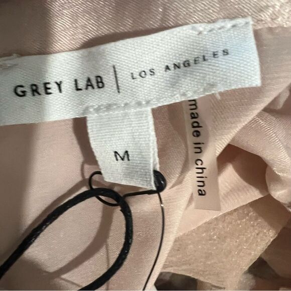 NWT Anthropologie Grey Lab organza sleeve button down blouse in blush sz medium - Picture 8 of 10